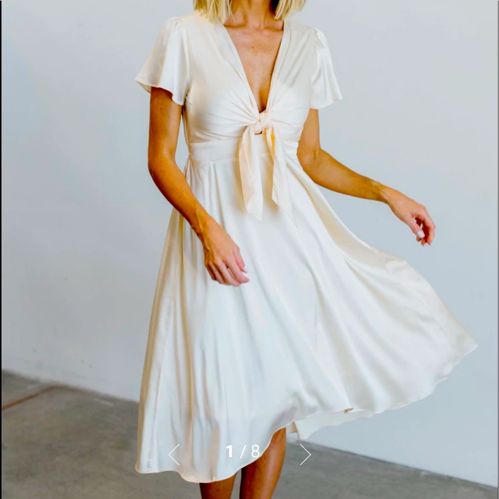 Ivory Poppy Satin Baltic Born Dress